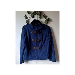 JULIO women's 10 Blue Jacket Coat Casual Light Weight lyocellToggle and Zip